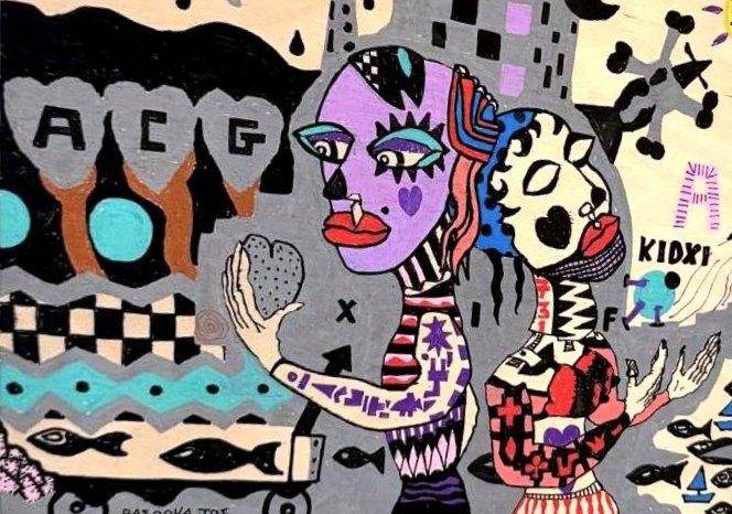 KIDX by Bazooka Joe. Acrylic on wood panel