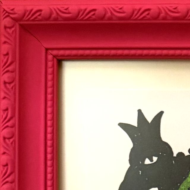 LEND, corner of the frame made by the artist
