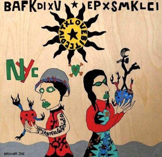 NYC Love by Bazooka Joe. Acrylic on wood panel