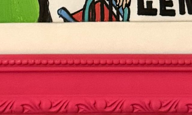 LEND, lower edge of the frame made by the artist