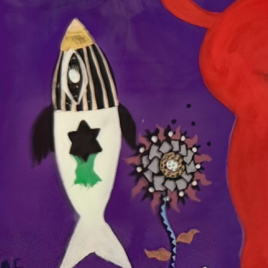 Rocket fish and star, detail