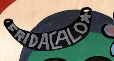 Frida Kahlo, My Love by Bazooka Joe, detail: fRIDA CALO in the hair