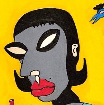 LIPTINGSIPKOD by Bazooka Joe, detail: the face