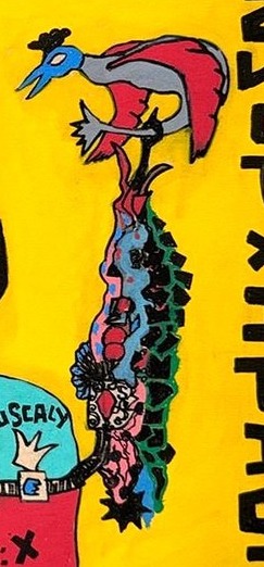 LIPTINGSIPKOD by Bazooka Joe, detail: the bird and totem